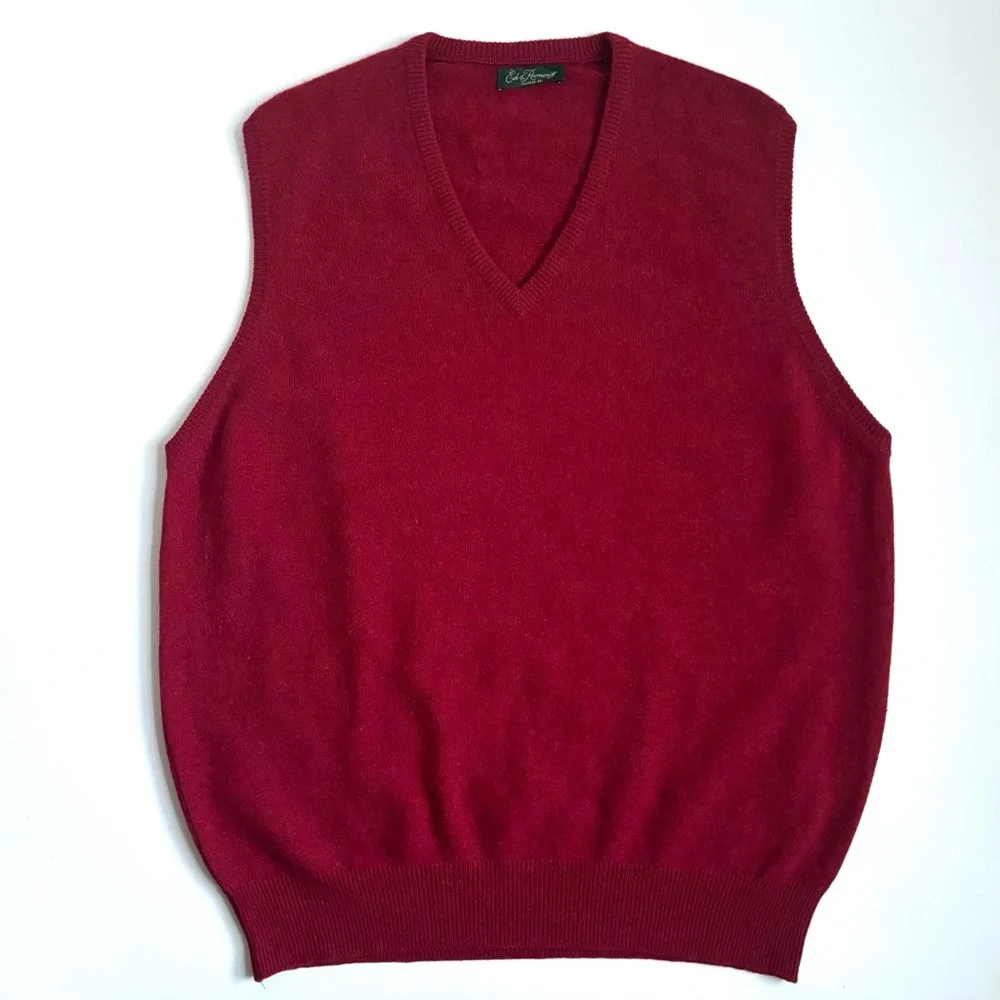 Ede & Ravenscroft 100% New Lambswool Sweater Vest Red Size Large